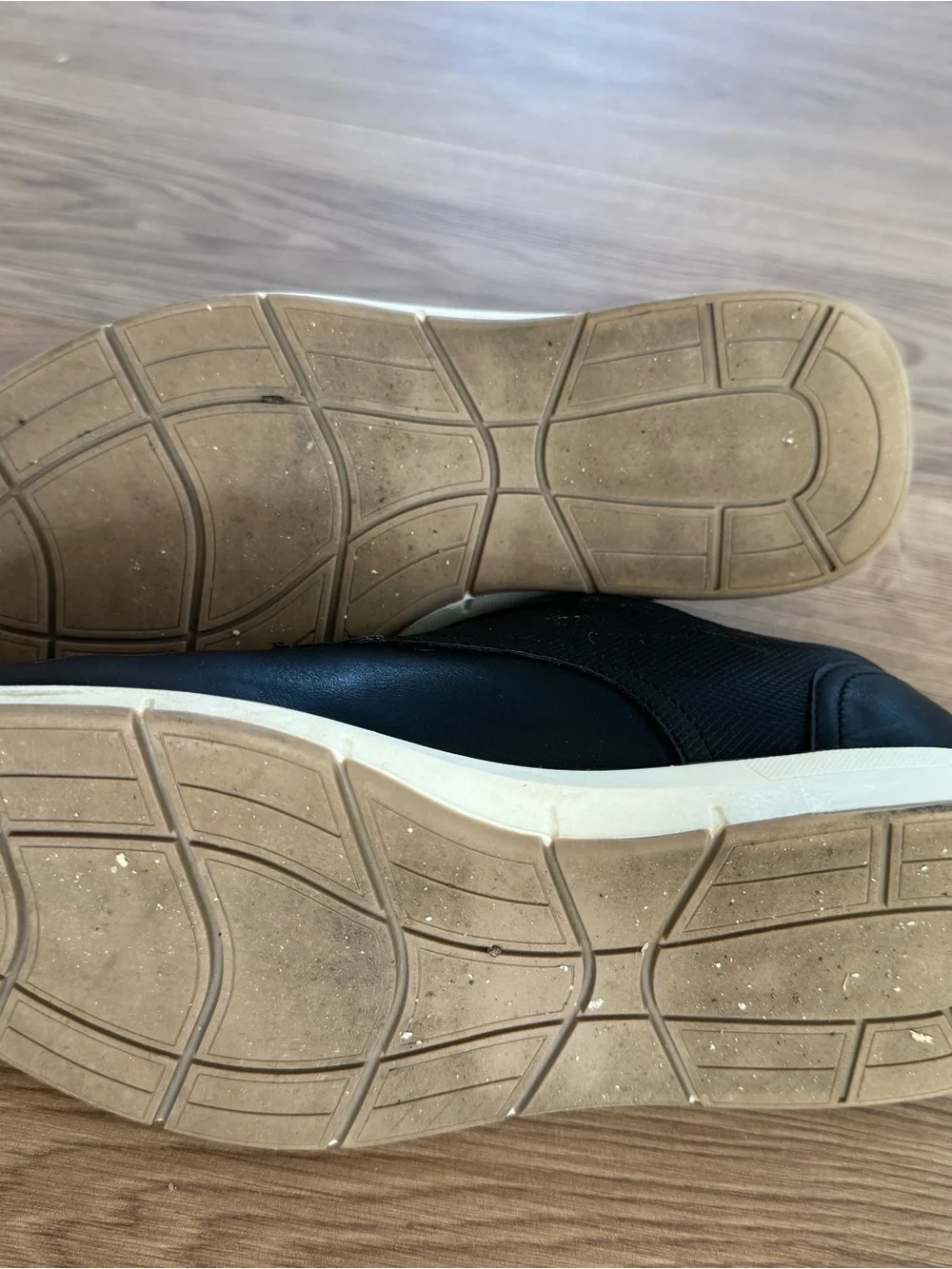 Alfani Black Leather Lace-Up Oxfords with Tan Soles